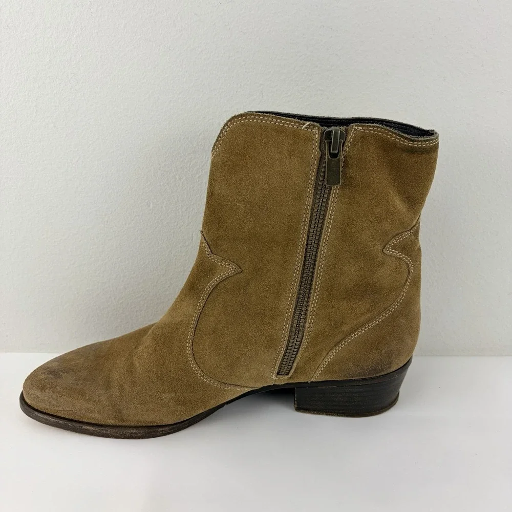 Garnet Hill Brown Suede Ankle Boots Women's‎ EU 36 Leather Sole Italy